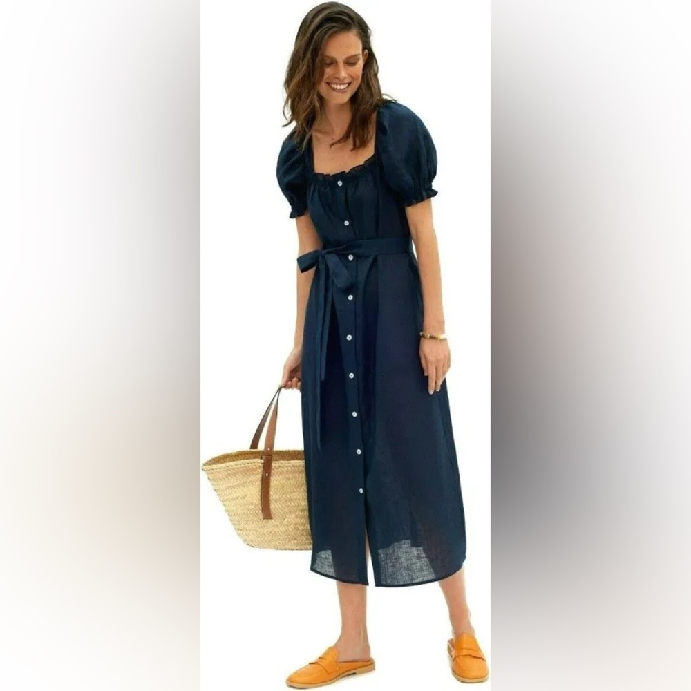 Sleeper Brigitte Linen Maxi Dress